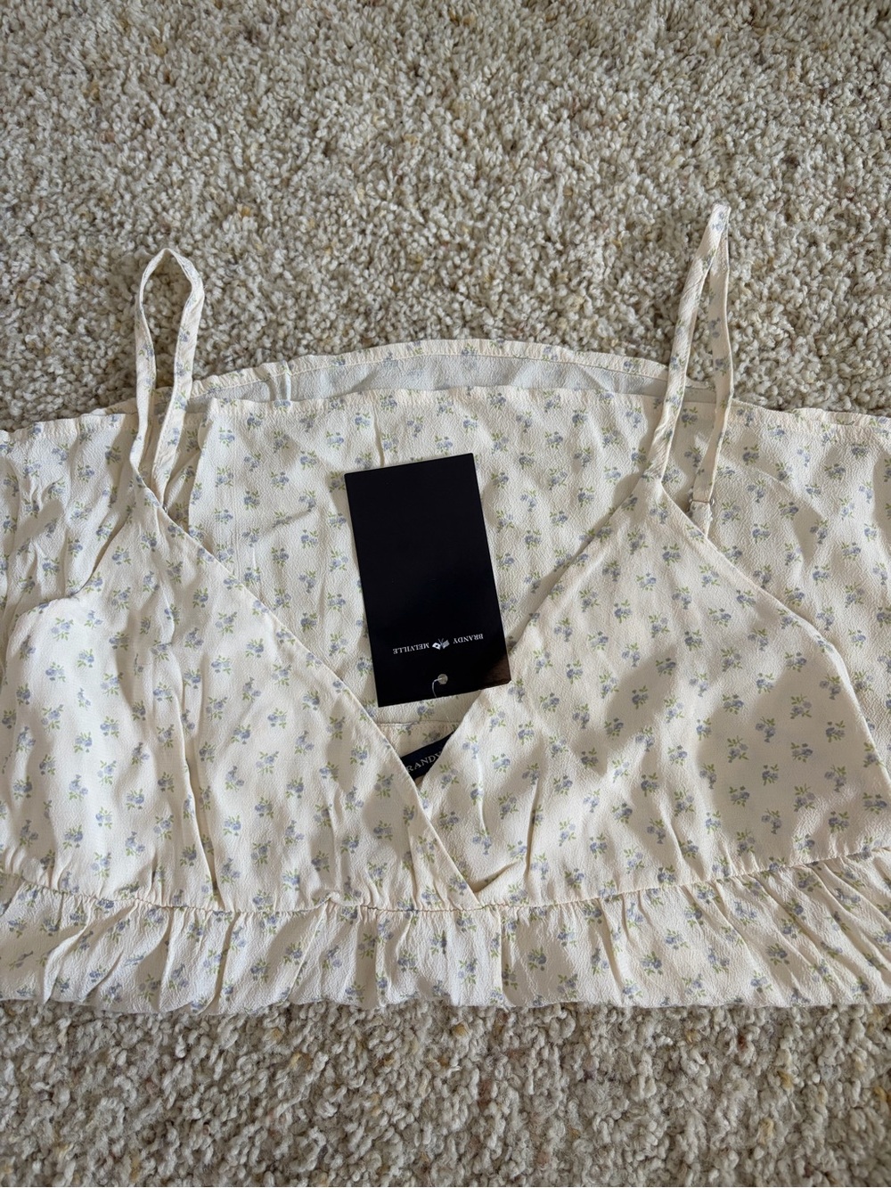 Brandy Melville Ivory Flowy Tank Top